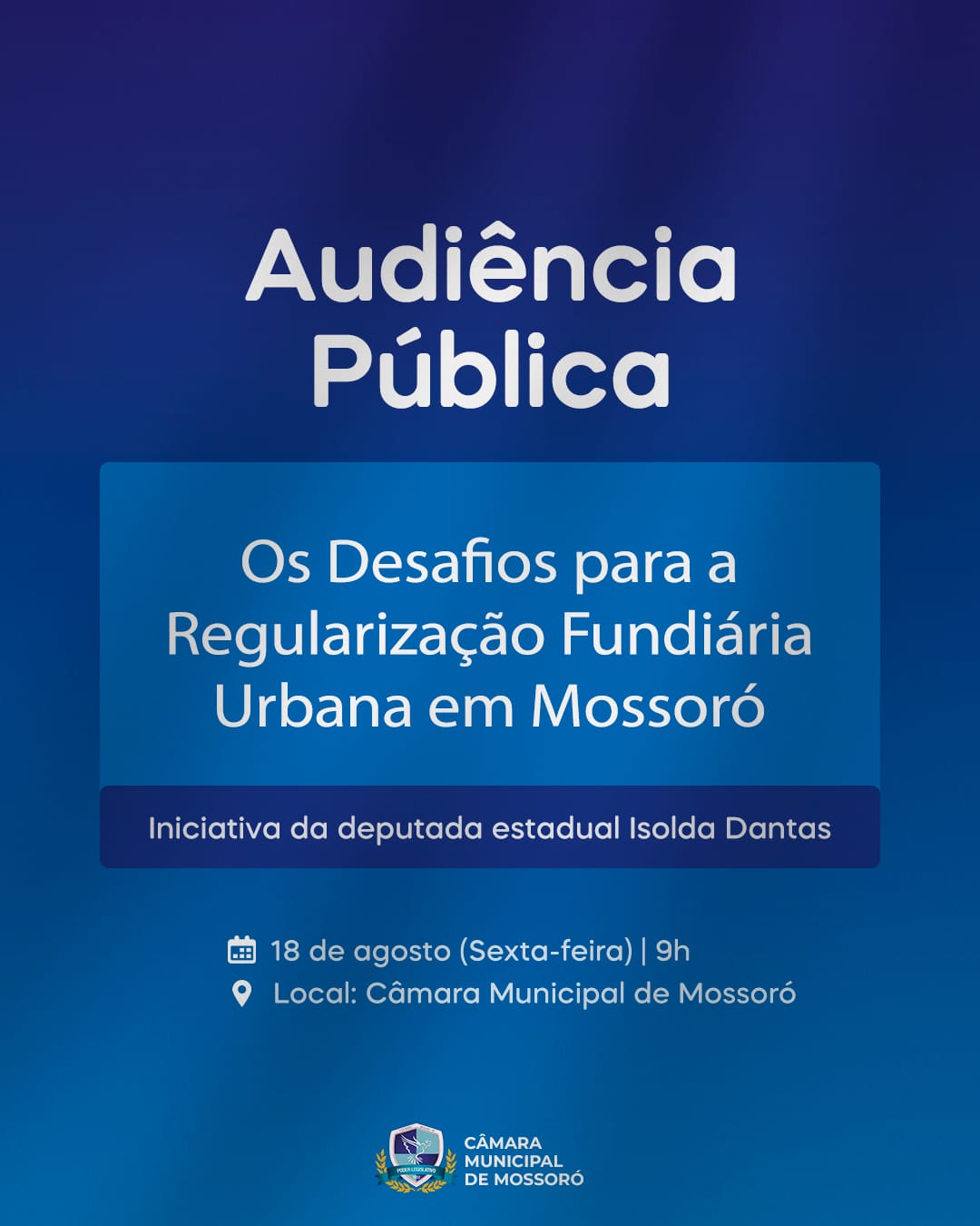 Câmara de Mossoró sedia audiência pública da Assembleia Legislativa do RN